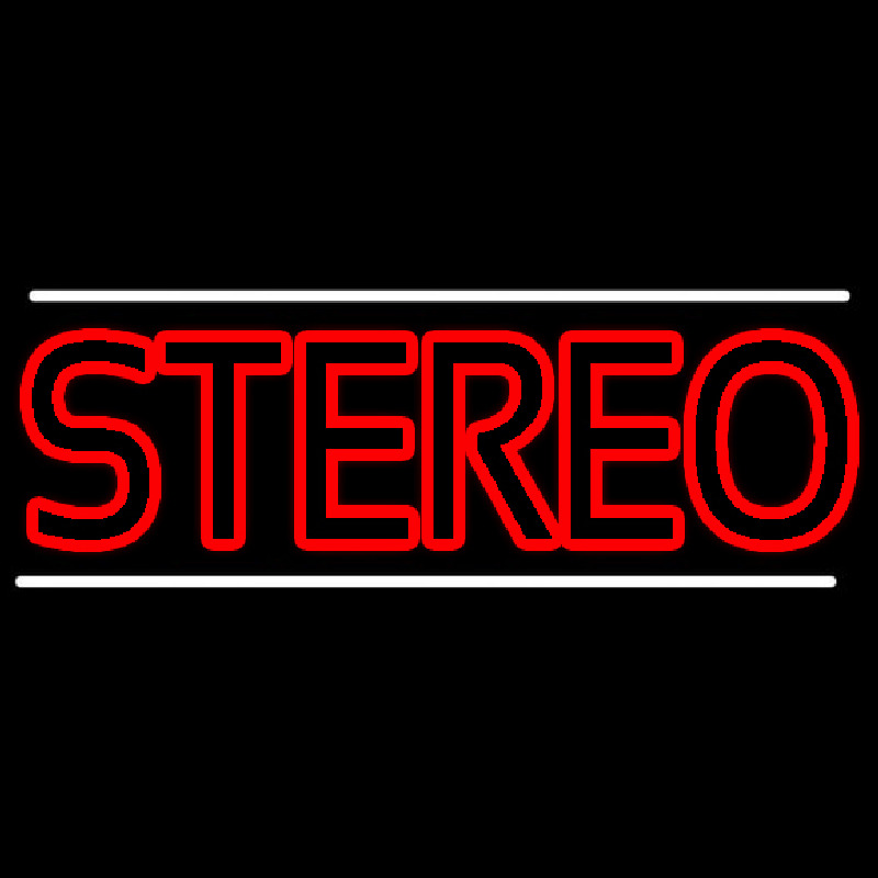 Red Stereo Block White Line Neon Sign