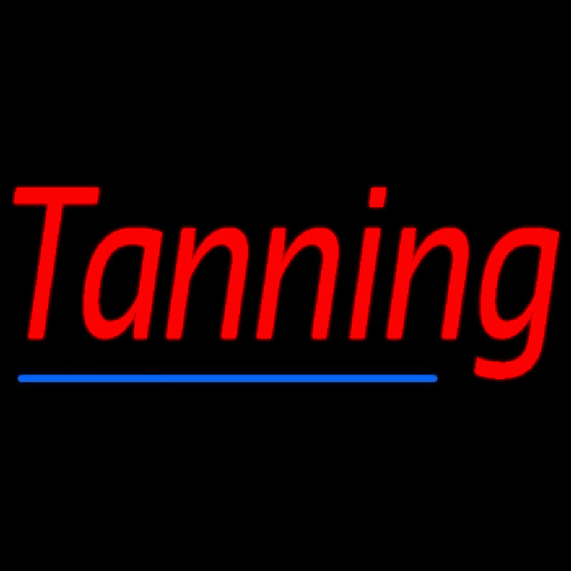 Red Tanning Blue Line Neon Sign