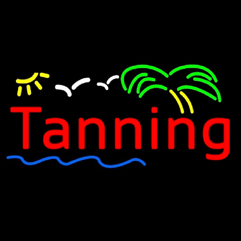 Red Tanning Palm Tree Neon Sign