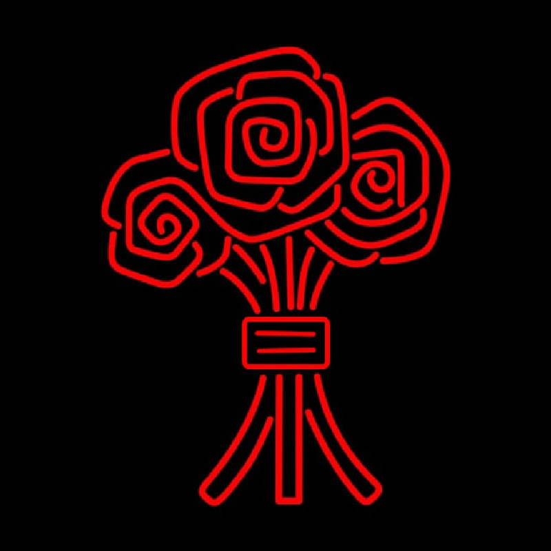 Red Three Rose Neon Sign