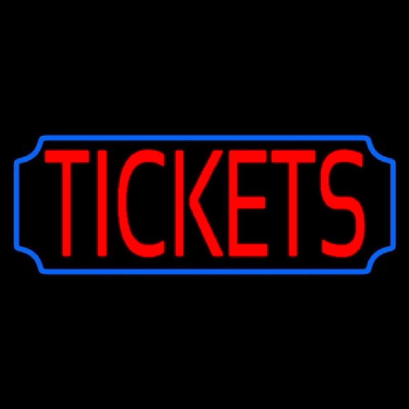 Red Tickets Blue Stylish Border Neon Sign