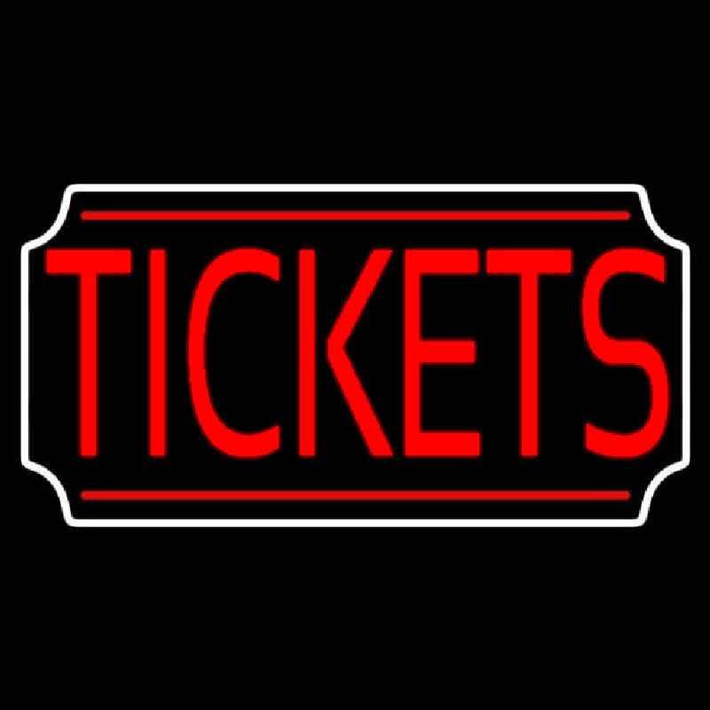 Red Tickets White Stylish Border Neon Sign