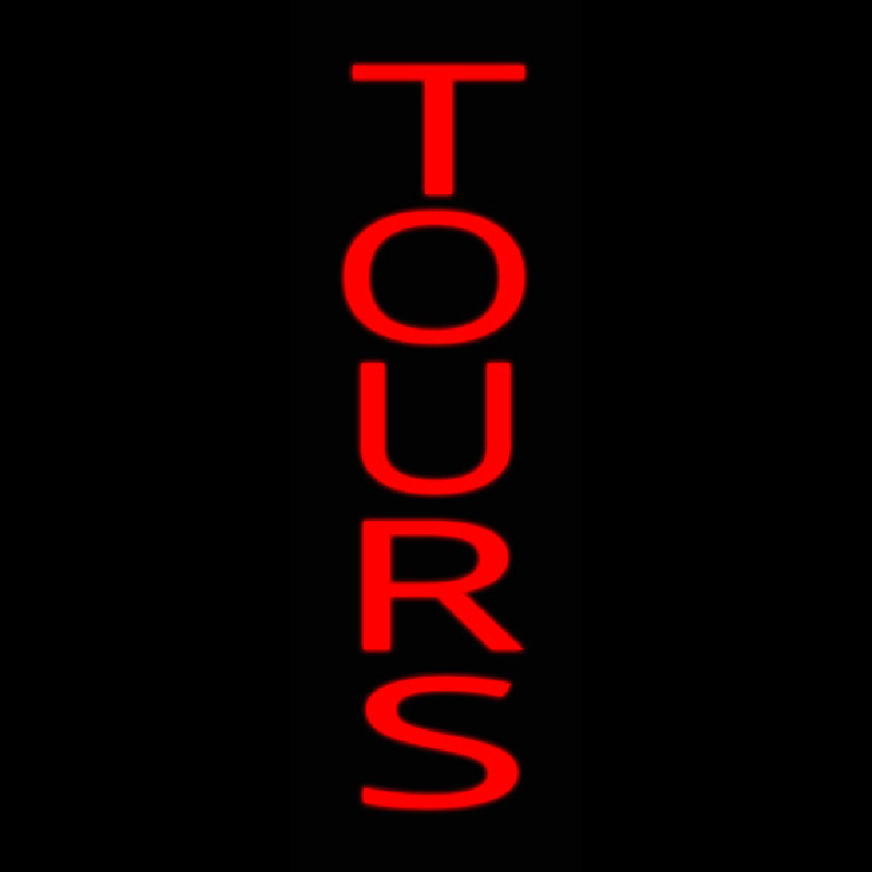 Red Vertical Tours Neon Sign