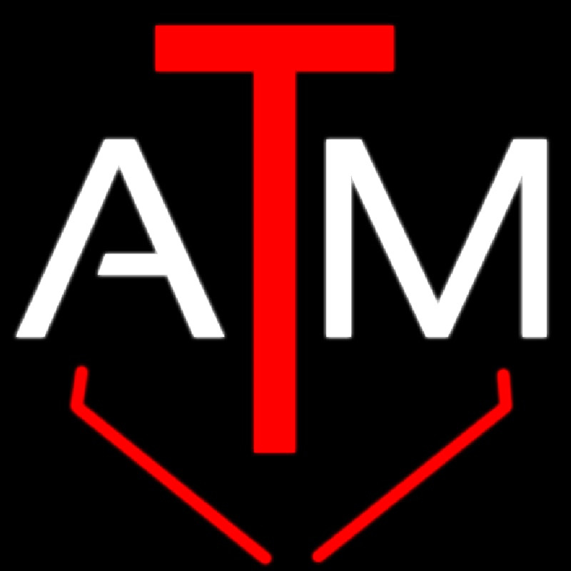 Red White Atm Neon Sign