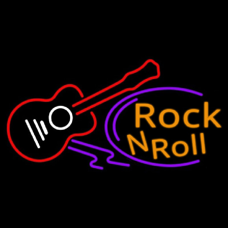 Rock And Roll Acoustic Guitar 1 Neon Sign