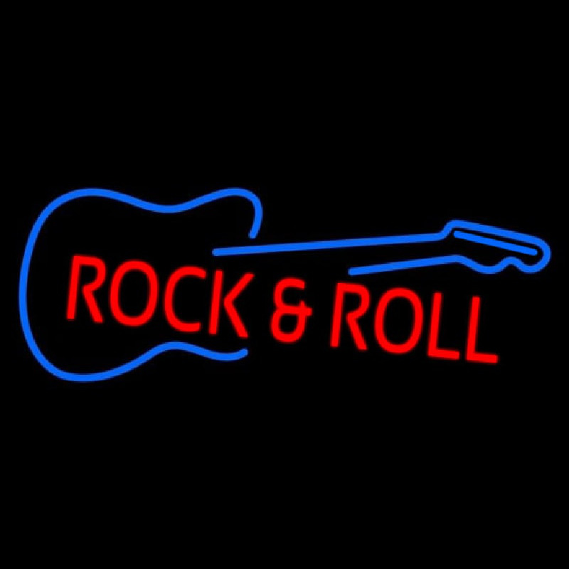 Rock N Roll Guitar Neon Sign