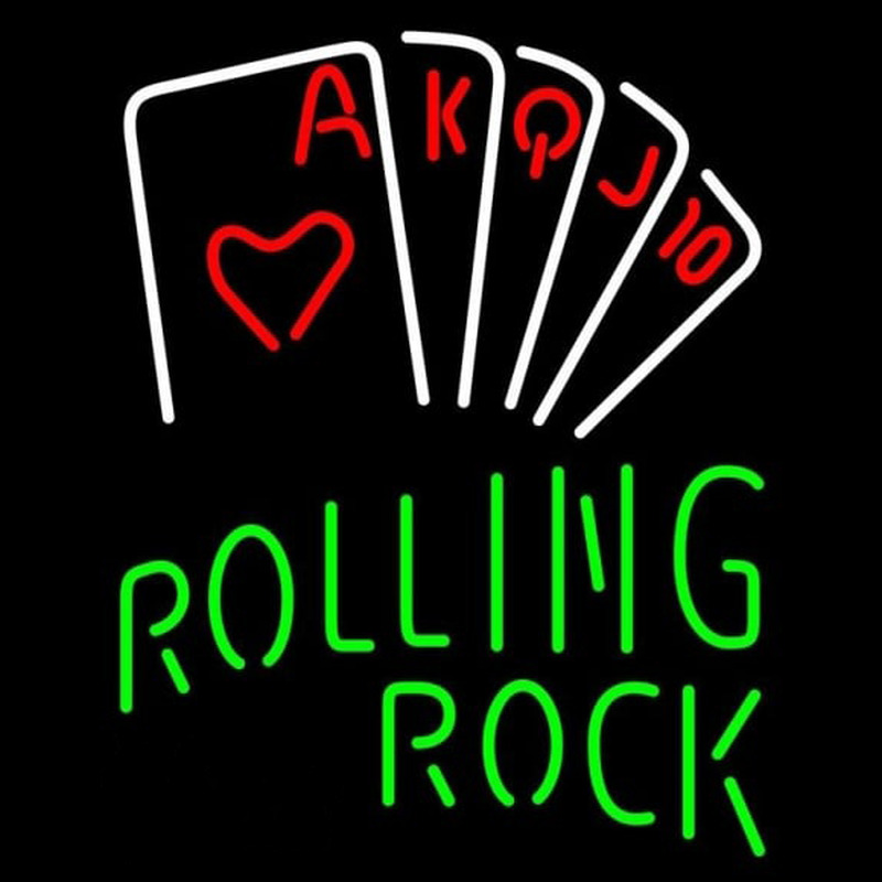 Rolling Rock Poker Series Beer Sign Neon Sign