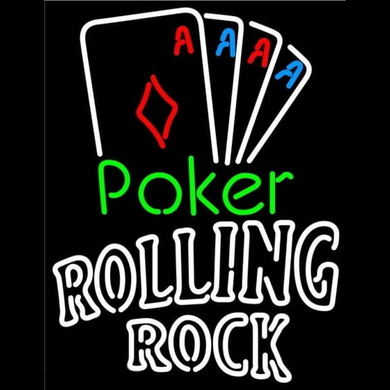 Rolling Rock Poker Tournament Beer Sign Neon Sign