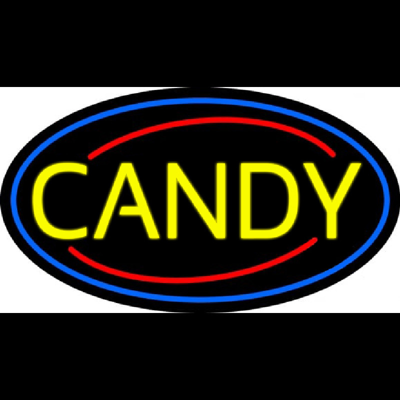 Round Yellow Candy Neon Sign