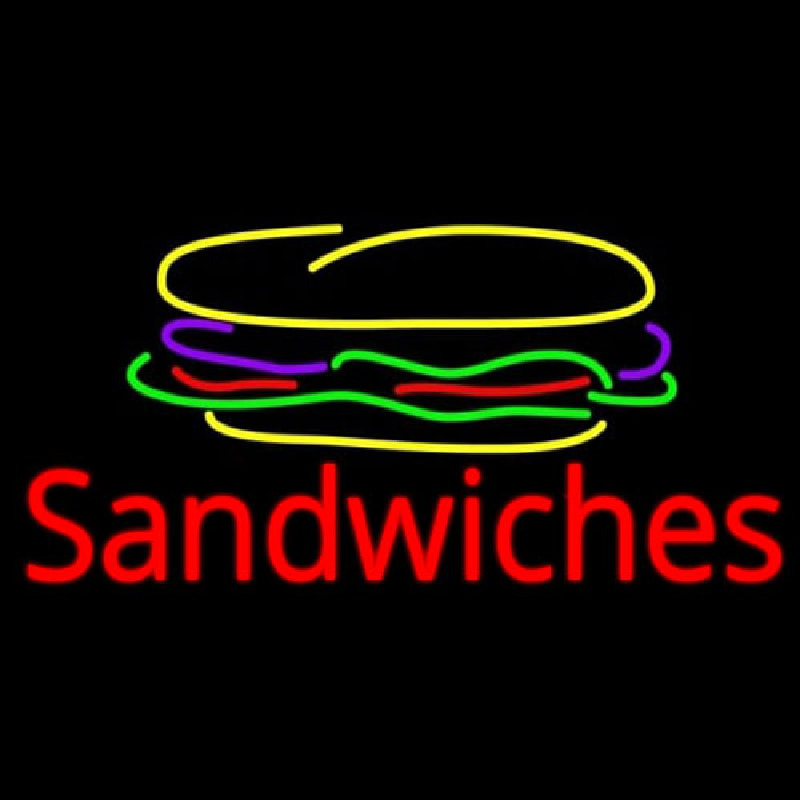 Sandwiches With Sandwich Logo Neon Sign