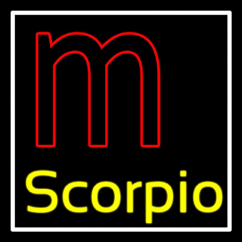 Scorpio Zodiac White Border Neon Sign