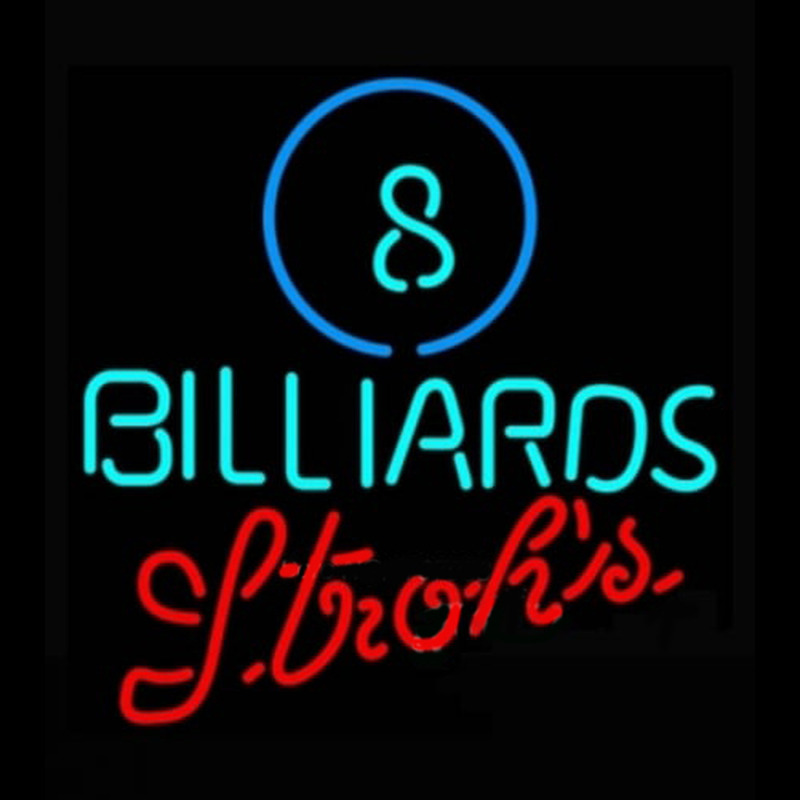 Strohs Ball Billiards Pool Neon Sign