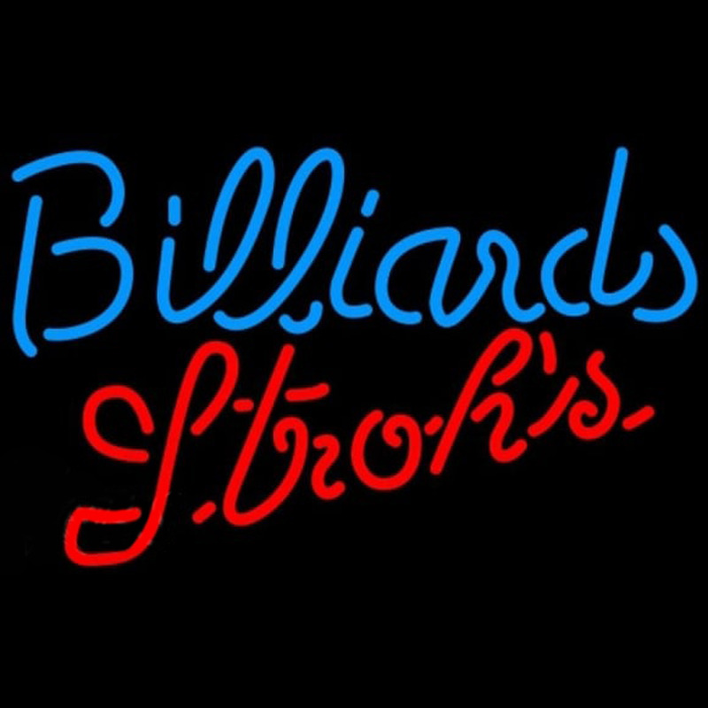 Strohs Billiards Te t Pool Beer Sign Neon Sign