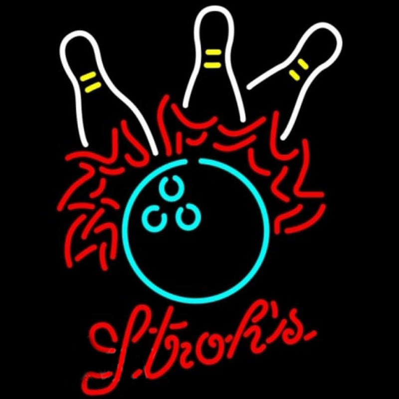 Strohs Bowling Pool Beer Sign Neon Sign