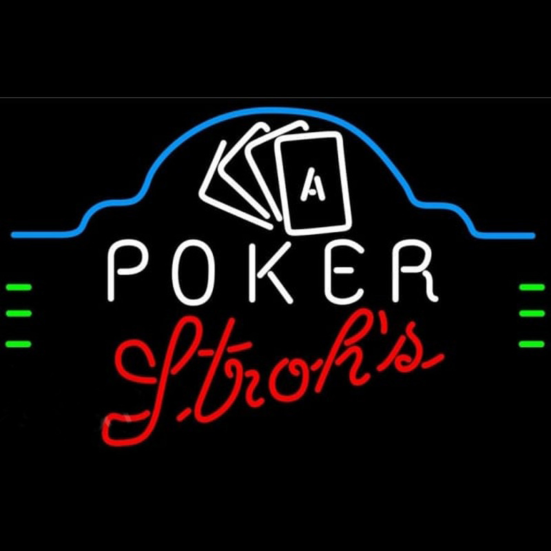 Strohs Poker Ace Cards Beer Sign Neon Sign