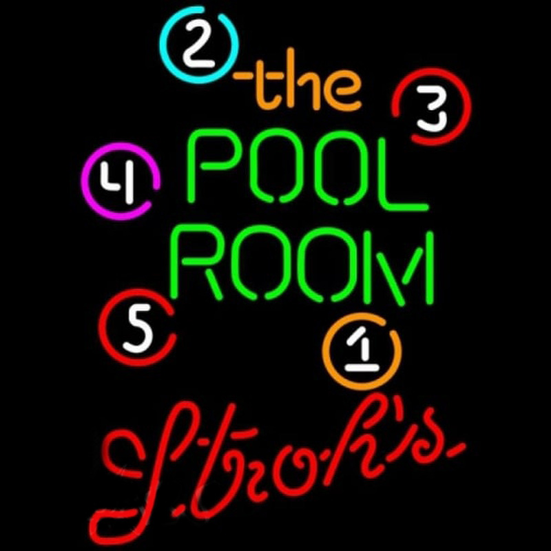 Strohs Pool Room Billiards Beer Sign Neon Sign