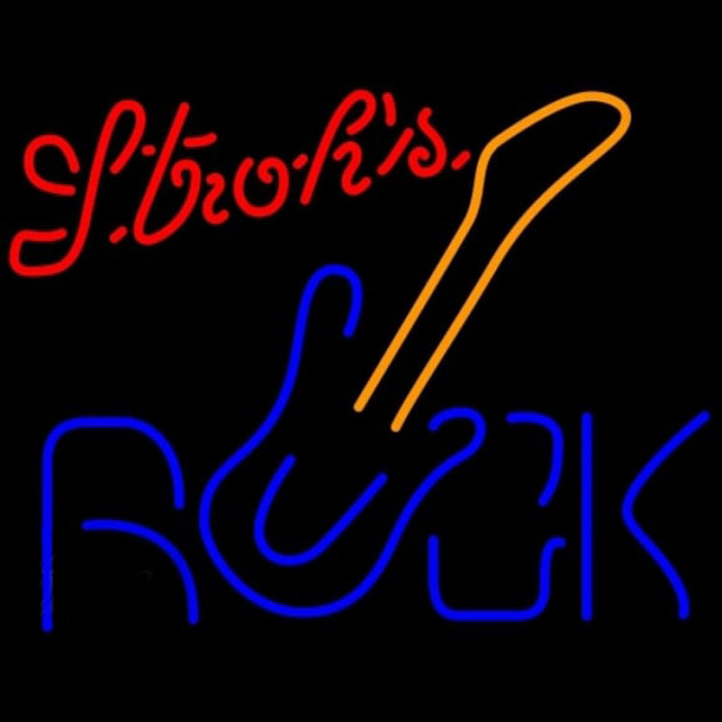 Strohs Rock Guitar Beer Sign Neon Sign