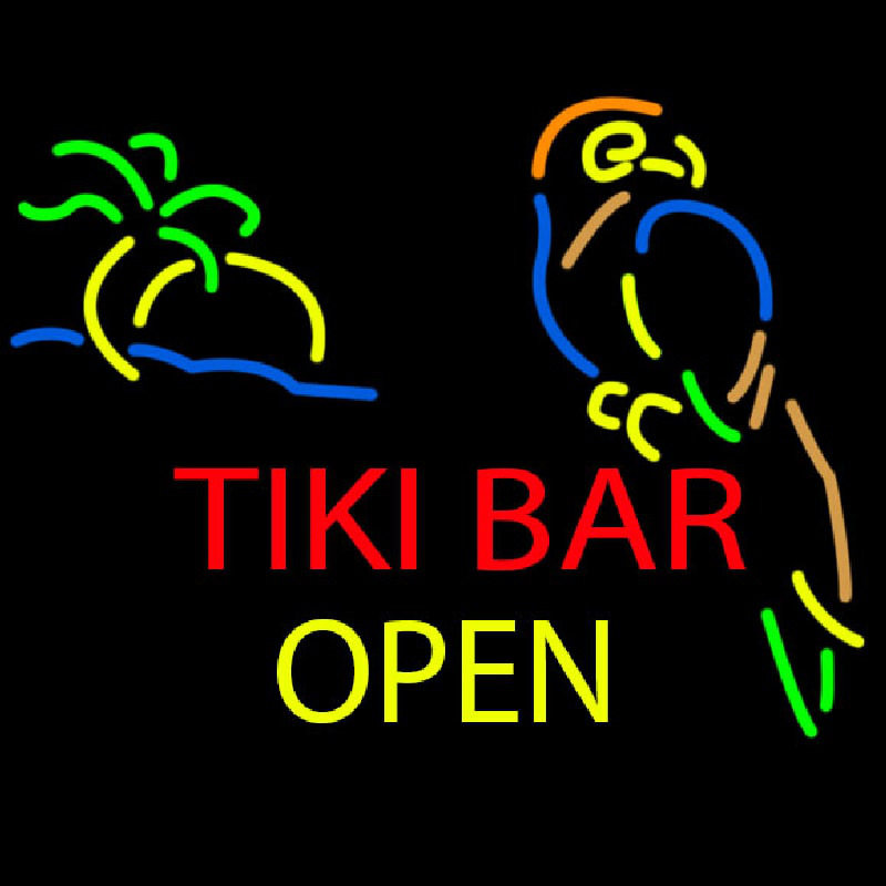 Tiki Bar Open Neon Sign