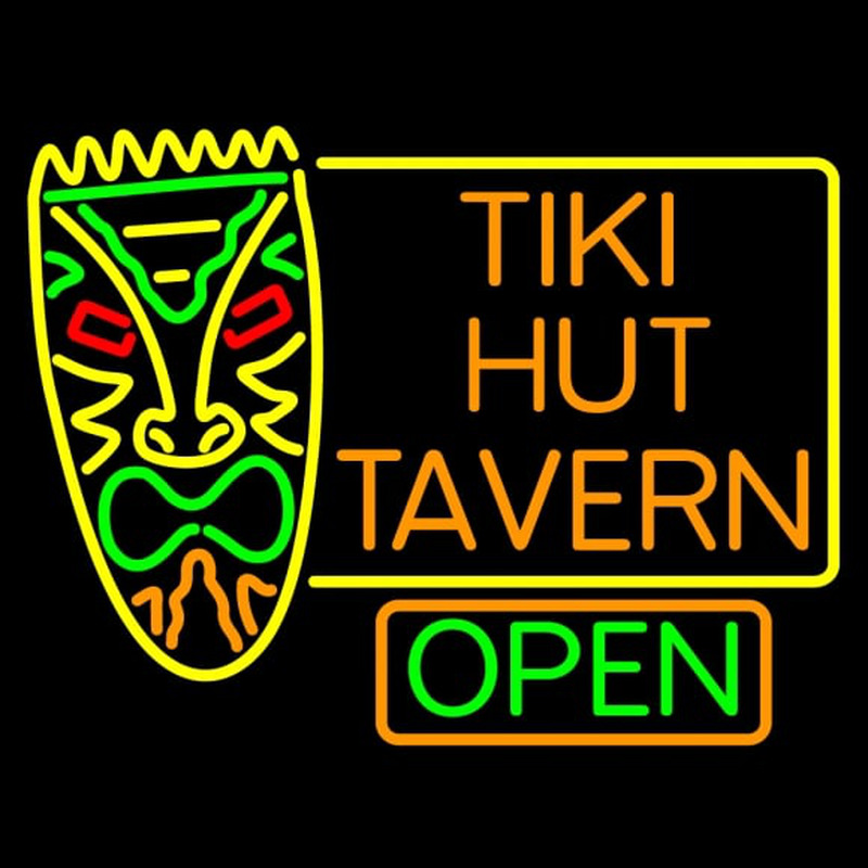 Tiki Hut Tavern Bar Neon Sign