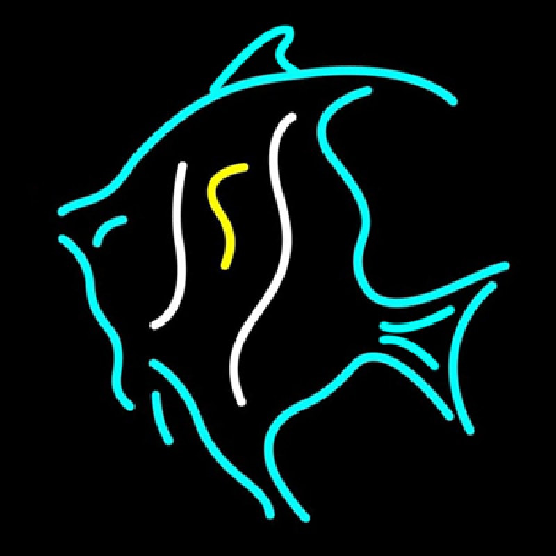 Tropical Fish Turquoise Neon Sign