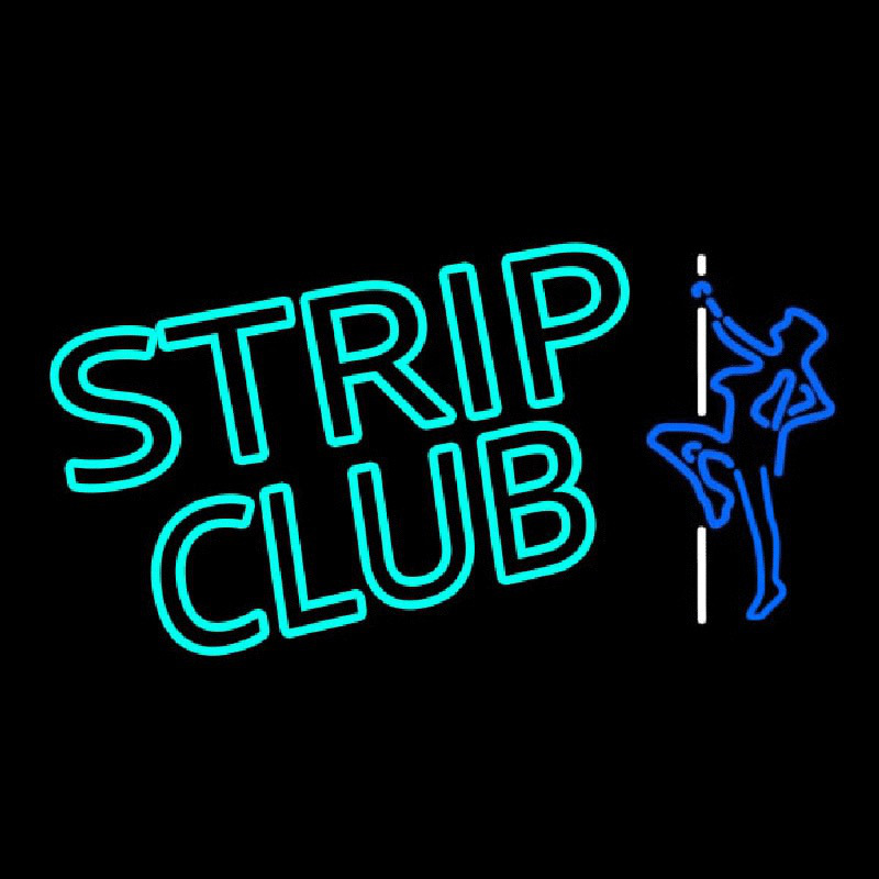 Turquoise Strip Club Neon Sign