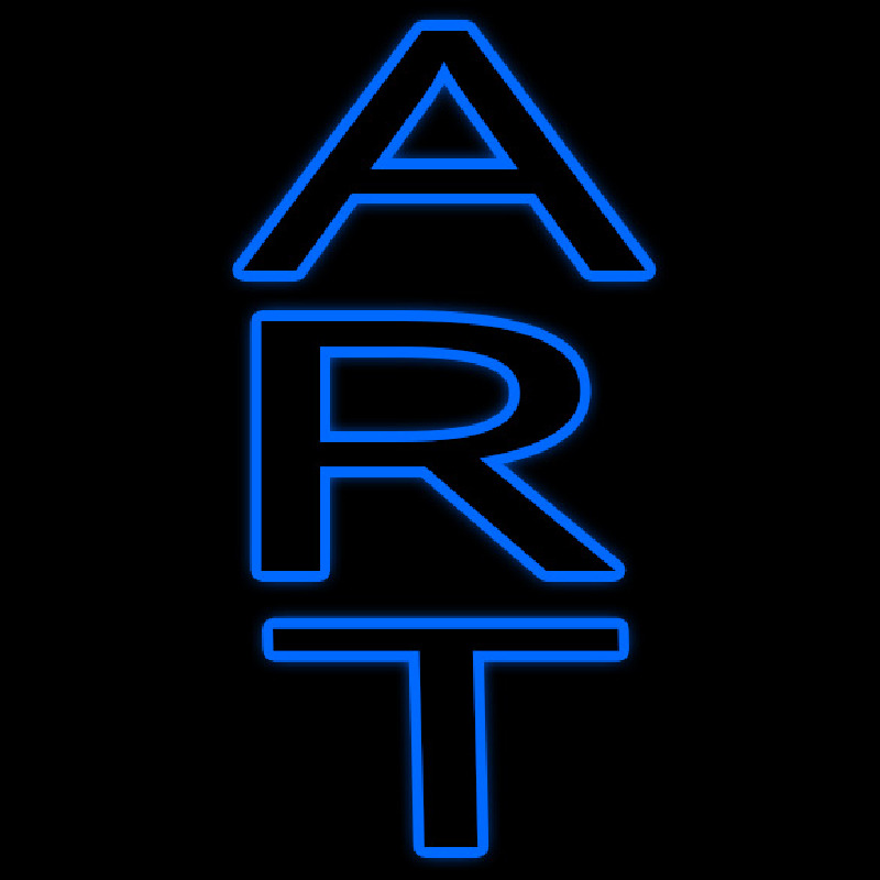 Vertical Blue Art Neon Sign