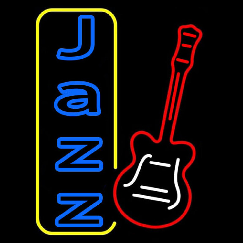 Vertical Jazz With Guitar 1 Neon Sign