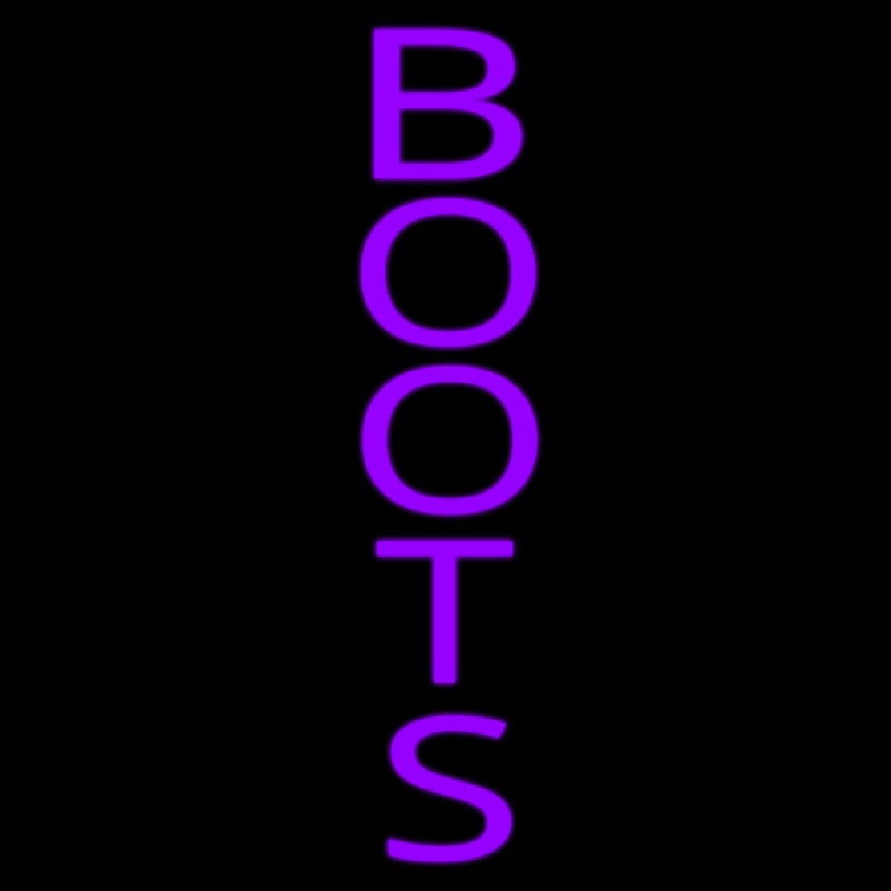 Vertical Purple Boots Neon Sign