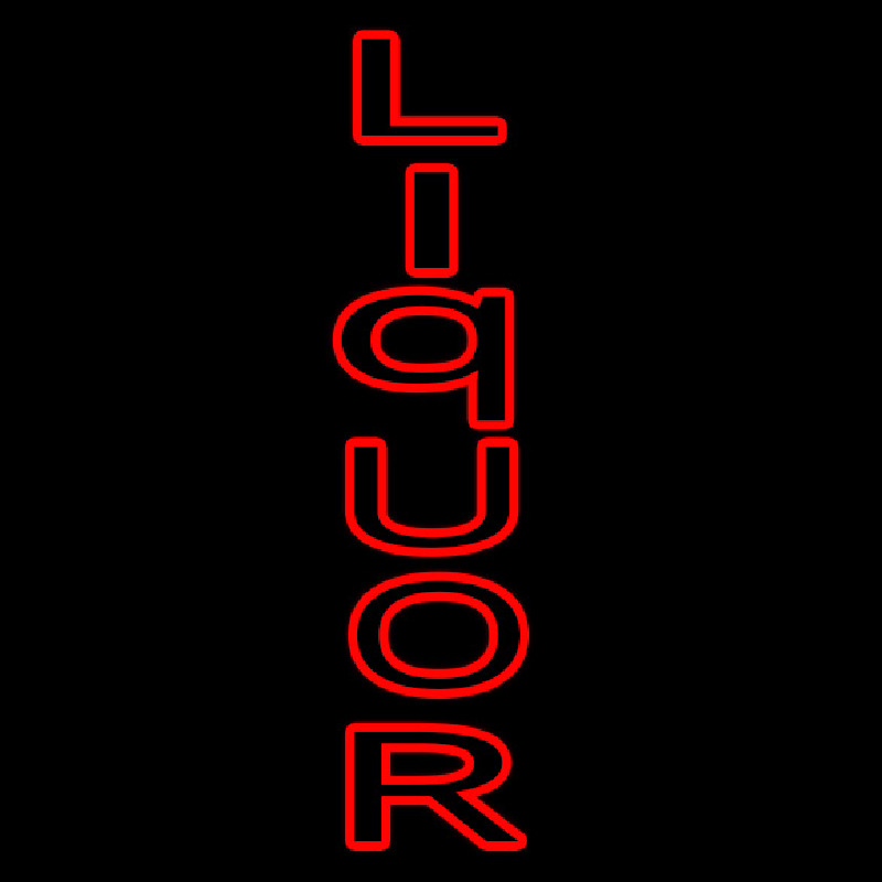 Vertical Red Liquor Neon Sign