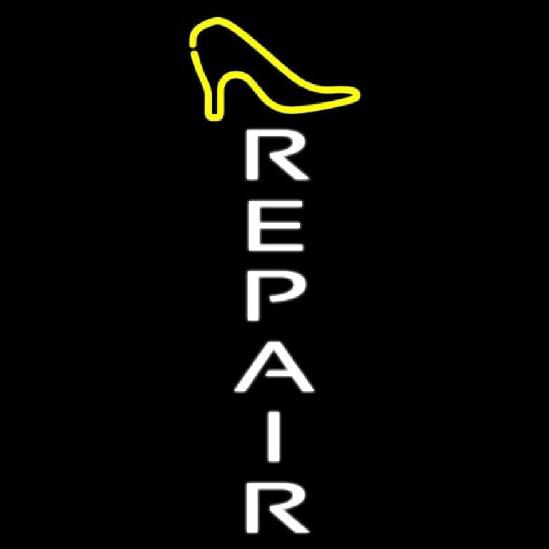 Vertical Shoe Repair Neon Sign
