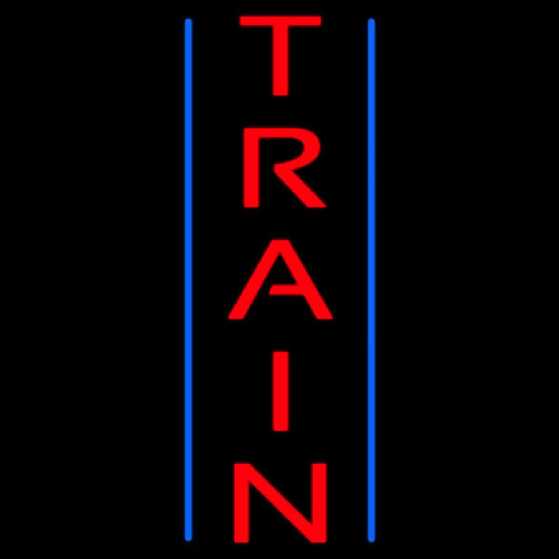 Vertical Train Neon Sign