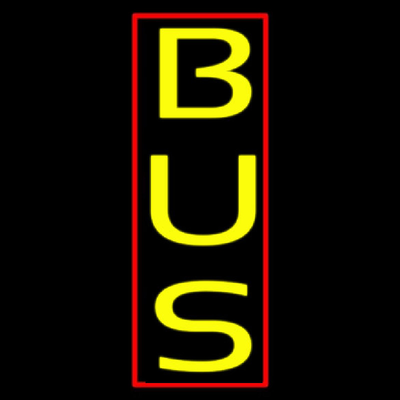 Vertical Yellow Bus Neon Sign