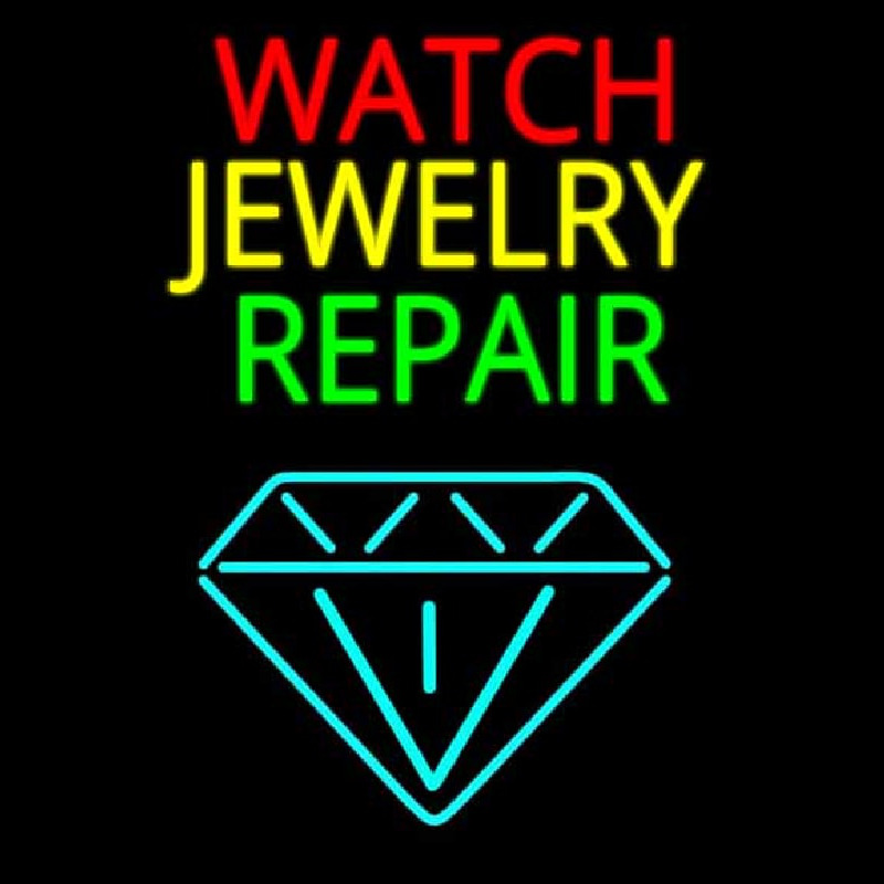 Watch Jewelry Repair With Logo Neon Sign