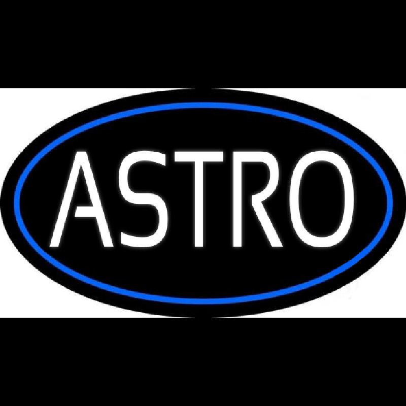 White Astro Blue Border Neon Sign