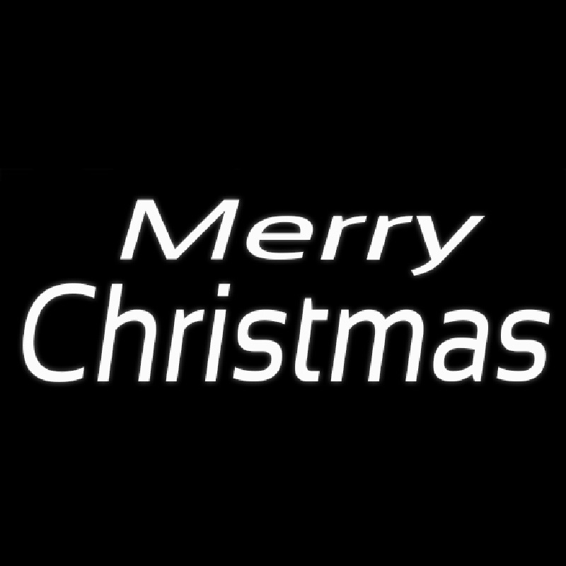 White Cursive Merry Christmas Neon Sign