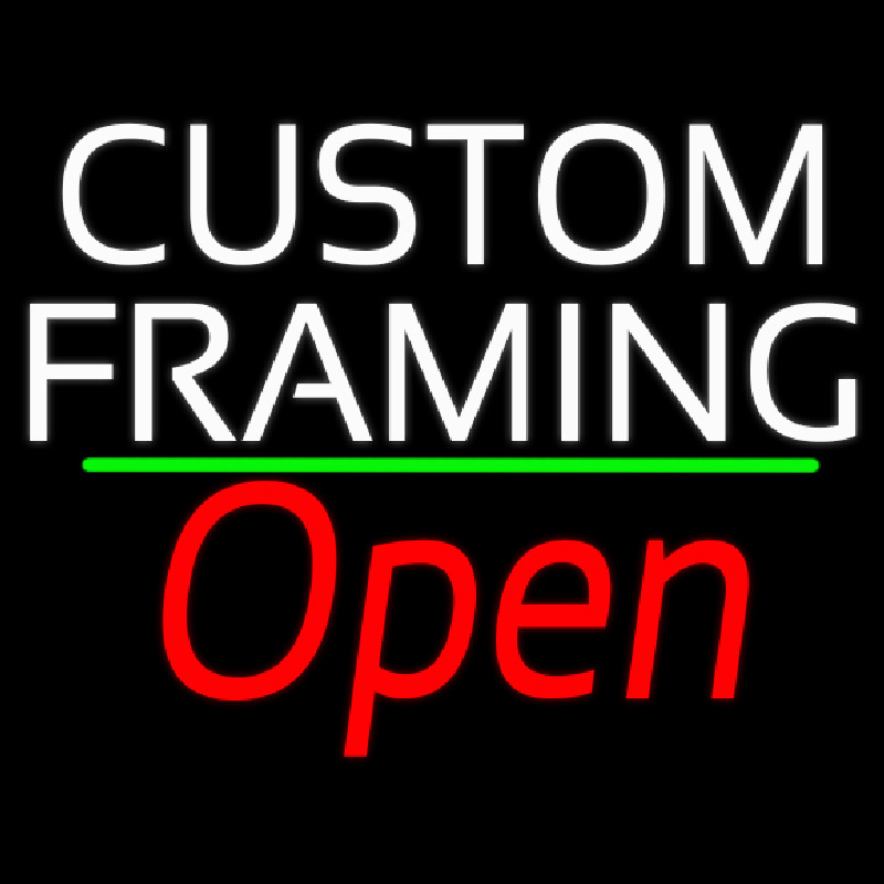White Custom Framing With Open 2 Neon Sign