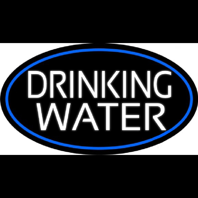 White Drinking Water Neon Sign