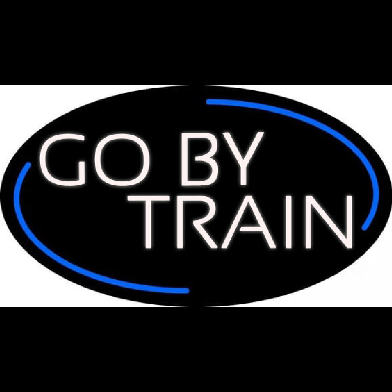 White Go By Train Neon Sign