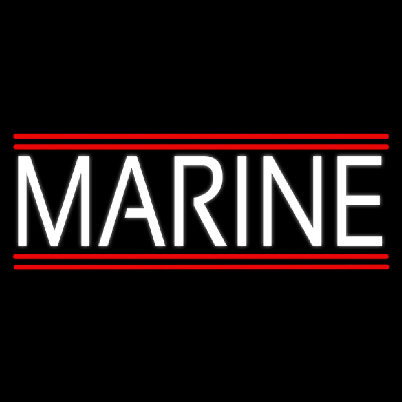 White Marine Neon Sign