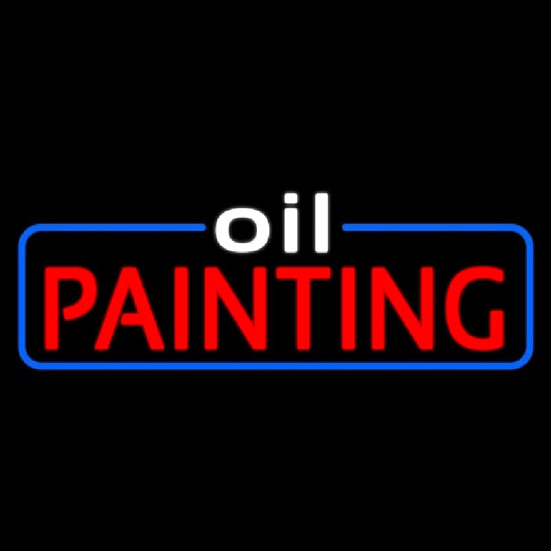 White Oil Red Painting Neon Sign