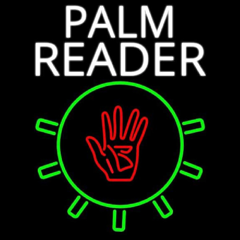 White Palm Reader With Logo Neon Sign