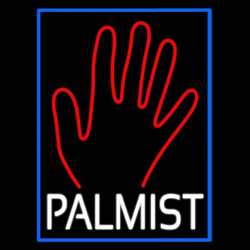 White Palmist Red Palm Neon Sign