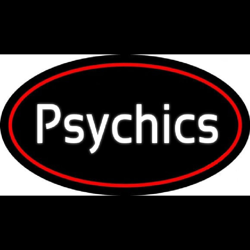 White Psychics With Oval Neon Sign