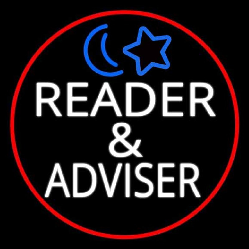 White Reader And Advisor Red Border Neon Sign