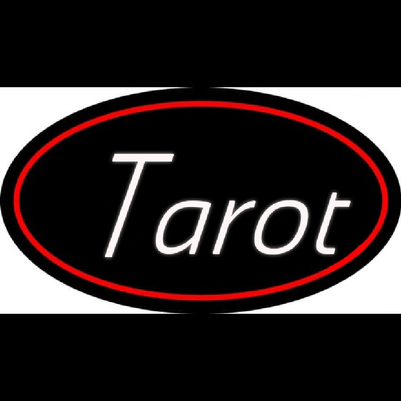 White Tarot Red Border Neon Sign