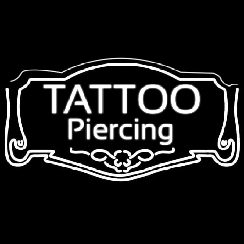 White Tattoo Piercing Neon Sign