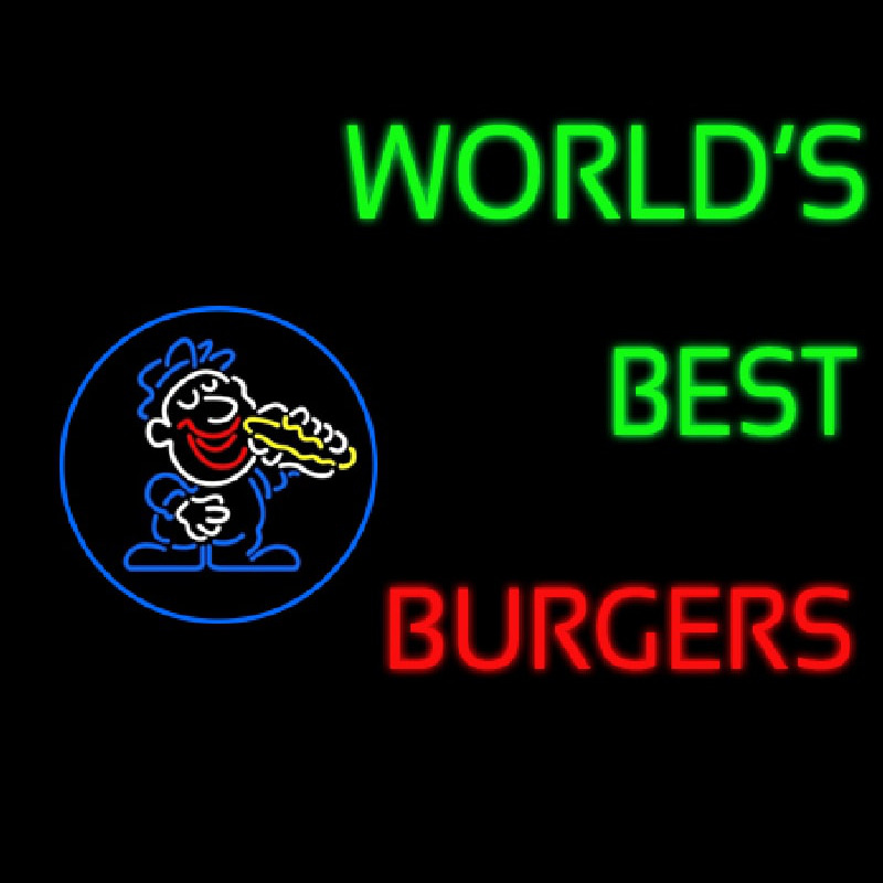 Worlds Best Burgers Neon Sign