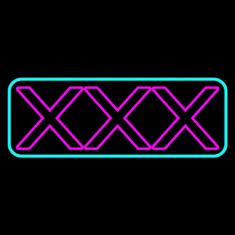 X   Turquoise Border Neon Sign