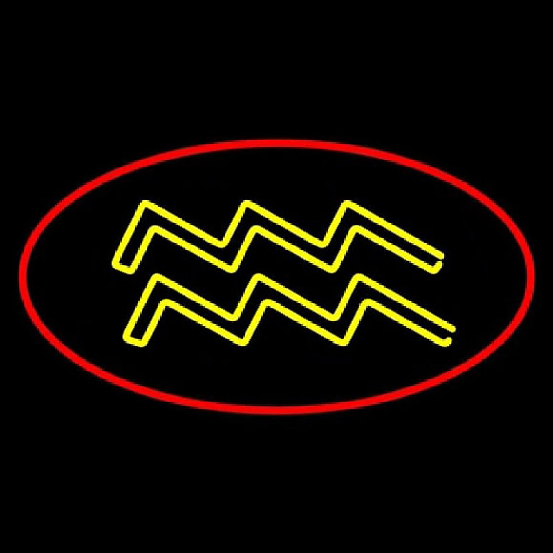 Yellow Aquarius Red Border Neon Sign