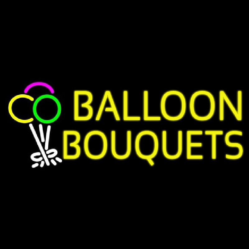 Yellow Balloon Bouquets Neon Sign